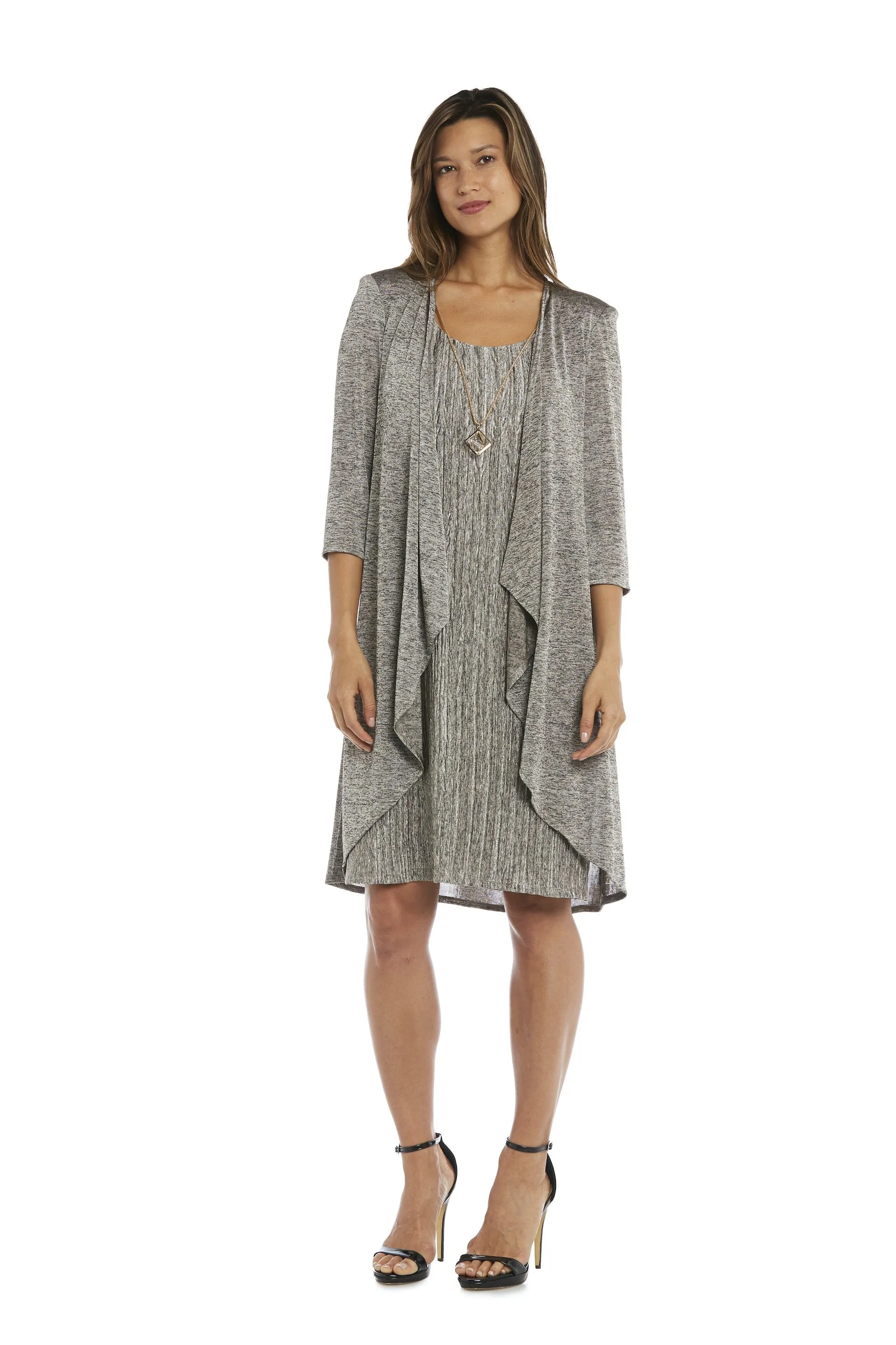 2 Pcs Flyaway Pleat Jacket Dress