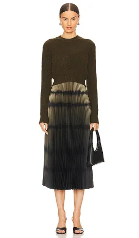 ALLSAINTS Curtis Ombre Dress in Olive