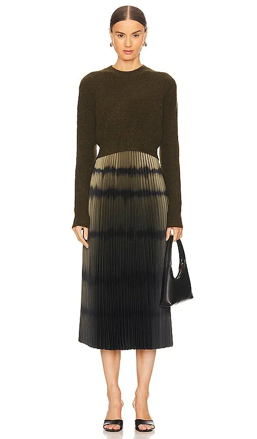 ALLSAINTS Curtis Ombre Dress in Olive