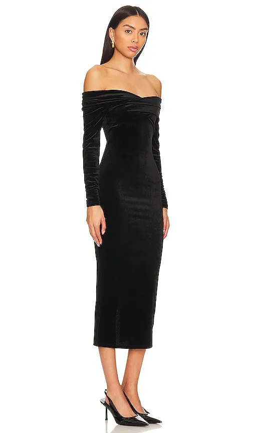 ALLSAINTS Delta Velvet Dress in Black