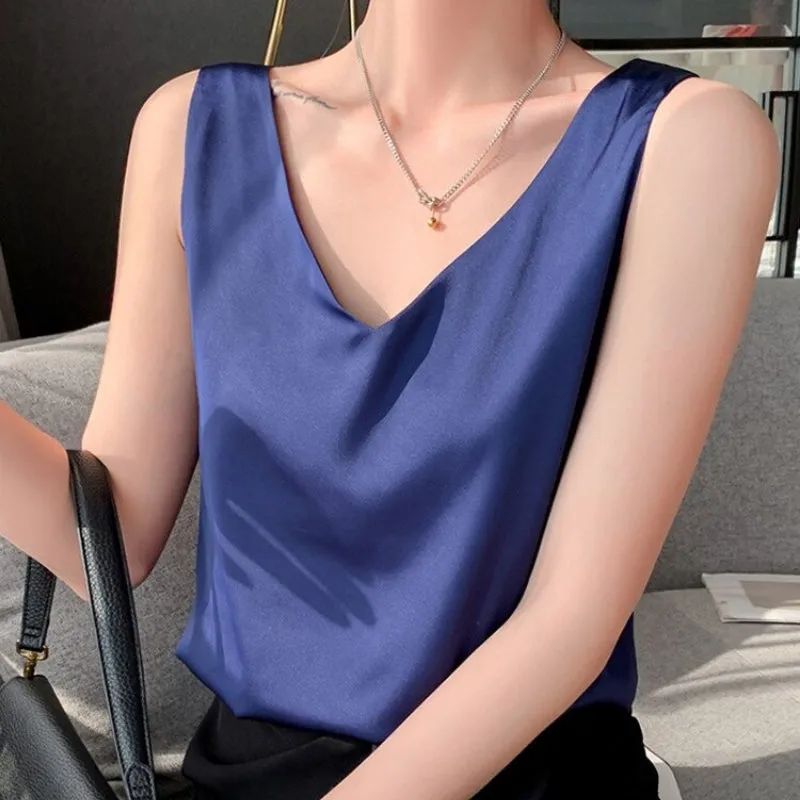 Beautiful Summer Women's Plunging V-Neck Sleeveless Blouses
