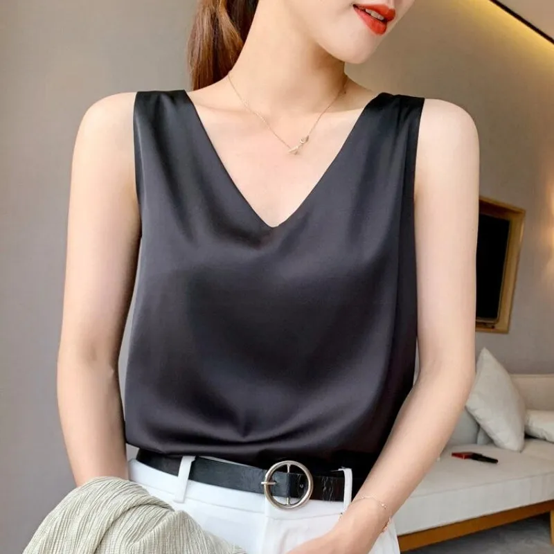 Beautiful Summer Women's Plunging V-Neck Sleeveless Blouses