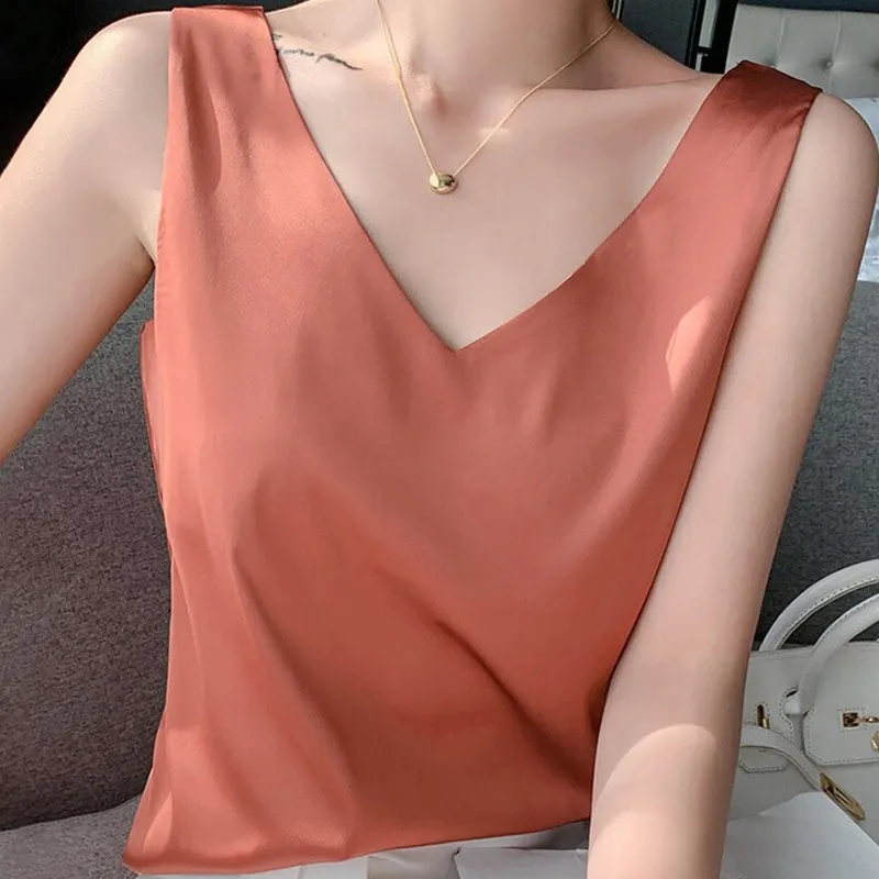 Beautiful Summer Women's Plunging V-Neck Sleeveless Blouses