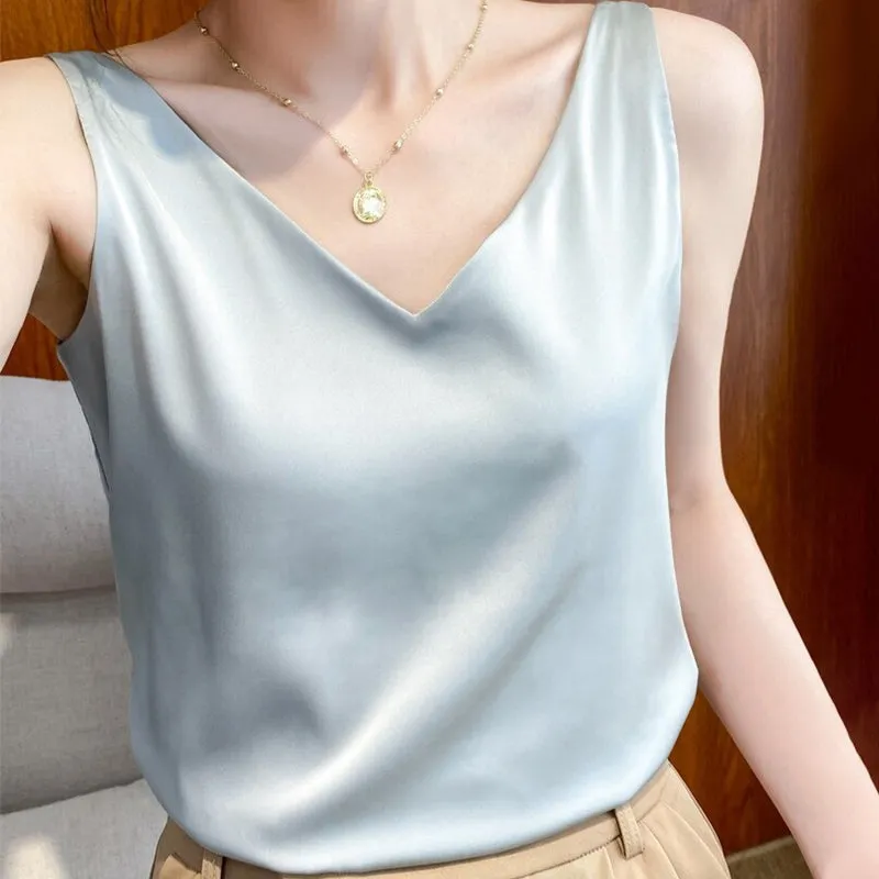 Beautiful Summer Women's Plunging V-Neck Sleeveless Blouses