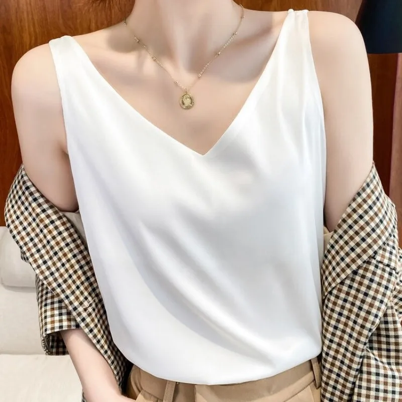 Beautiful Summer Women's Plunging V-Neck Sleeveless Blouses