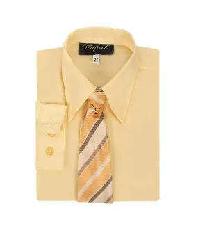 Boys Banana Yellow Formal Dress Shirt and Tie