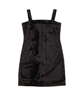 By Debra Girls Black Soft Sequin Straight Strap Dress