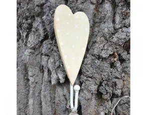 Cream heart coat hook