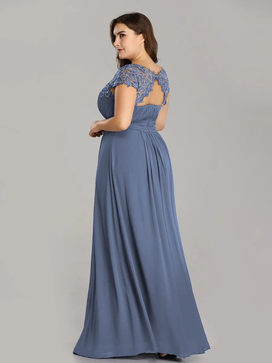 Dusty Blue and Navy Bridesmaid Gowns