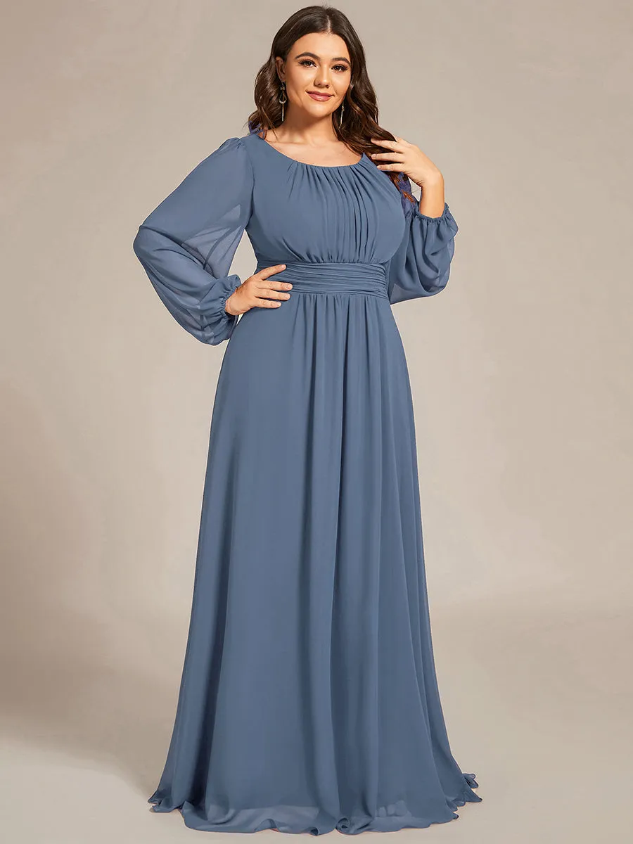 Dusty Blue and Navy Bridesmaid Gowns