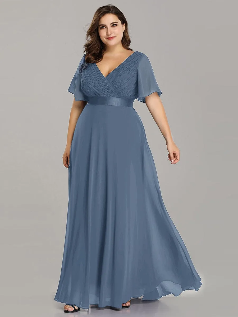 Dusty Blue and Navy Bridesmaid Gowns