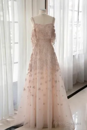 Elegant A Line Straps Sequin Long Prom Dress