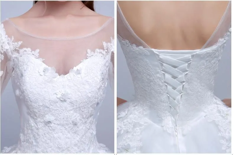 Elegant Applique Ball Gown Wedding Dress