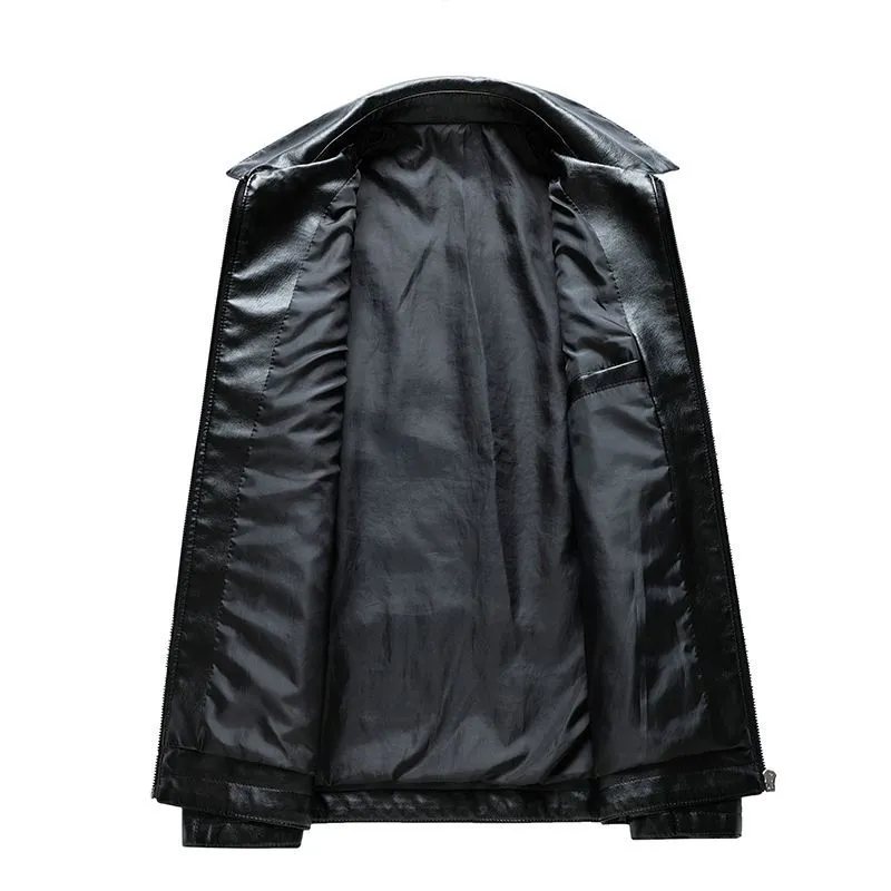 Fashion Dress Suit Coat Mens Jackets Lapel Business Leather Jackets Men Pu Blazers Korean Style Slim Fashion Leather Coat A64