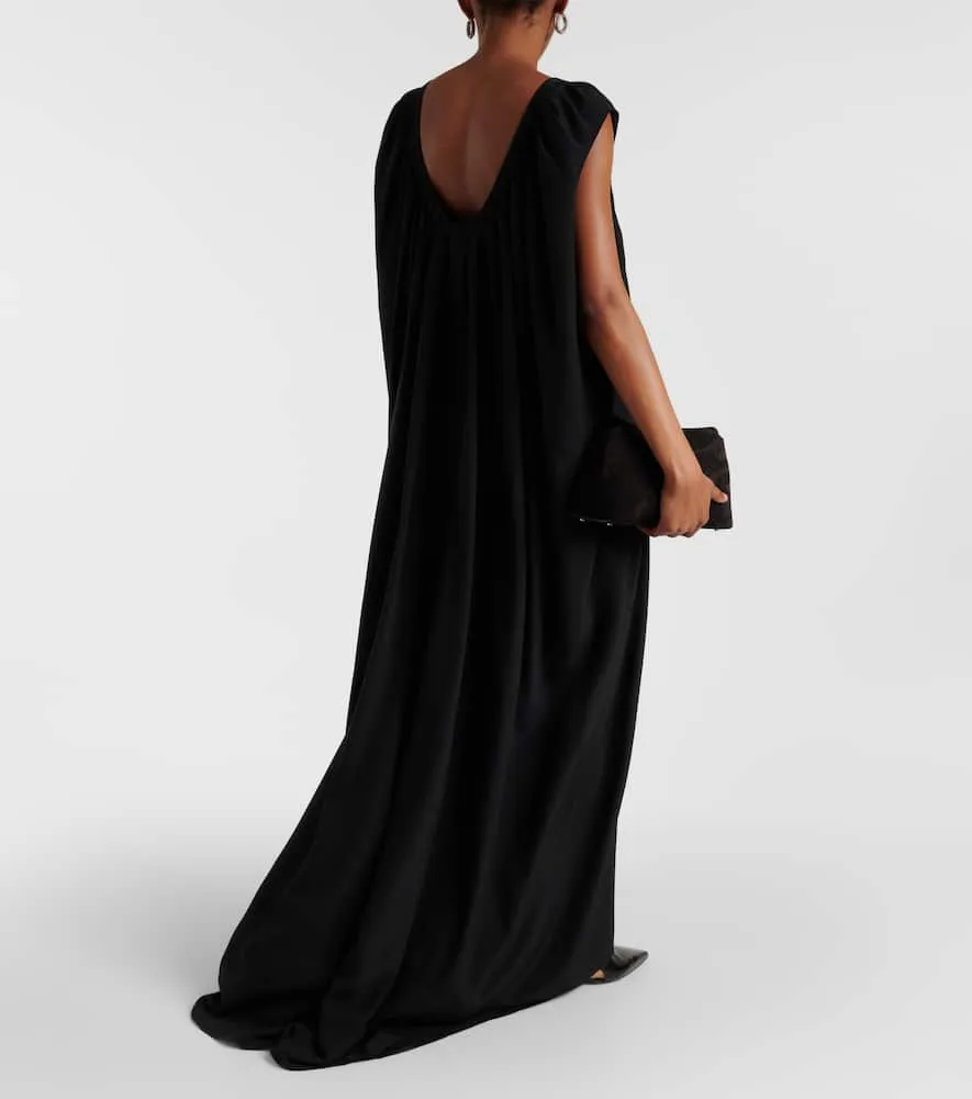 Fforme Pleated silk maxi dress
