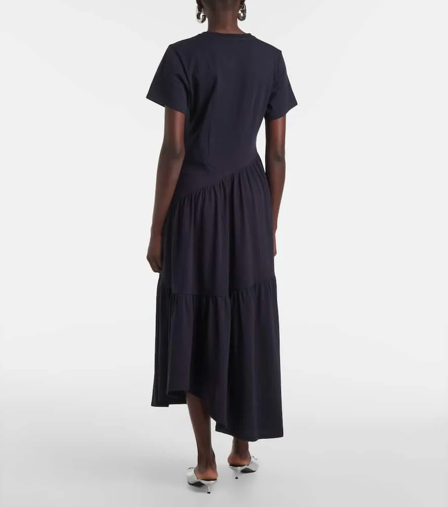 Frame Gathered paneled cotton midi dress