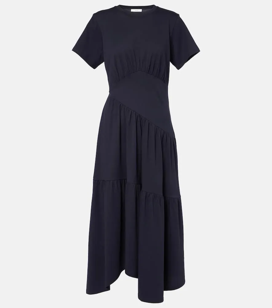 Frame Gathered paneled cotton midi dress