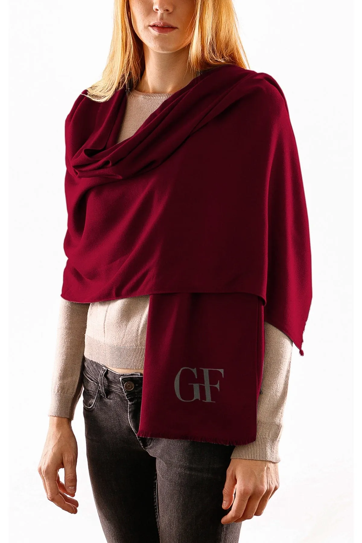 Gianfranco Ferre Burgundy Pashmina Scarf