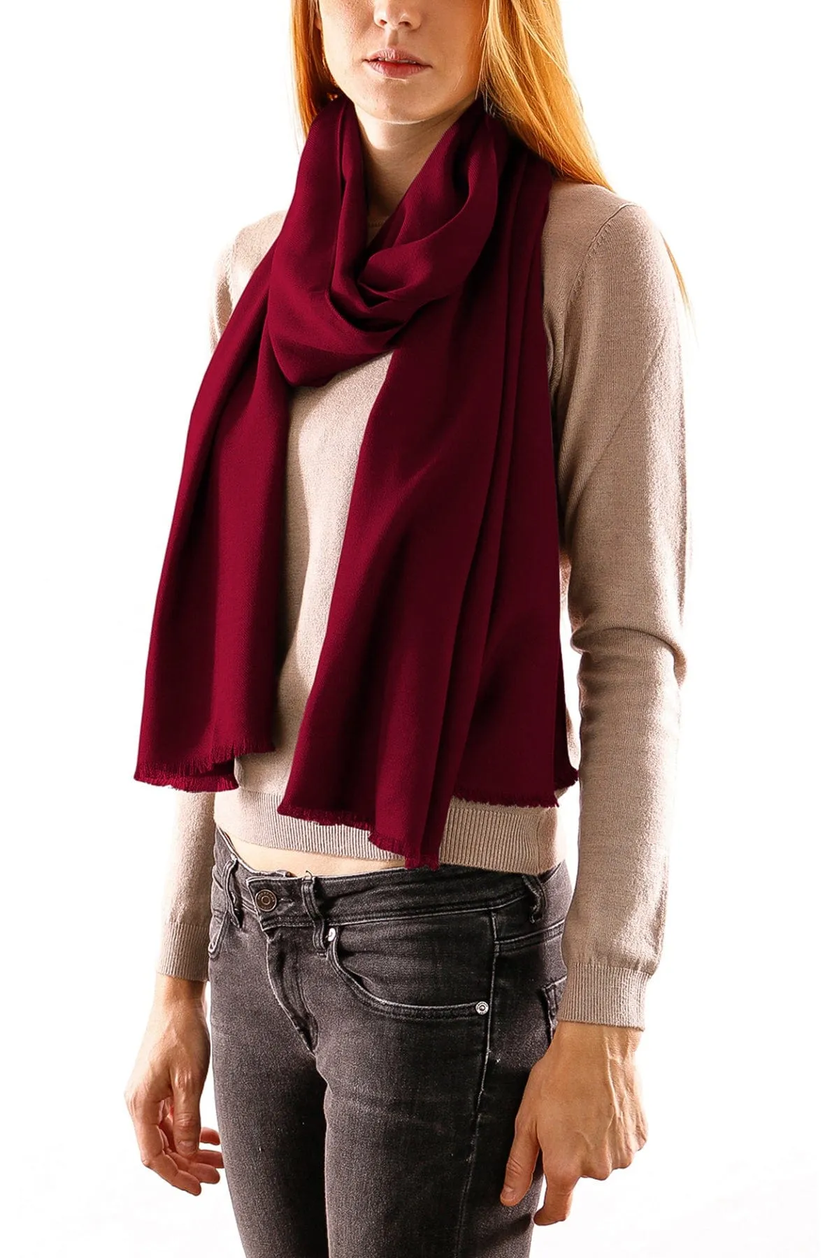 Gianfranco Ferre Burgundy Pashmina Scarf