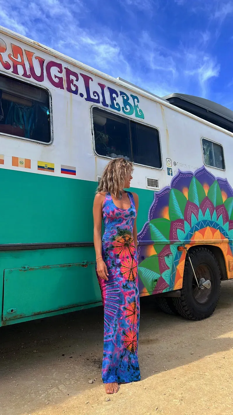 Holiday Beach Vintage Printed Women 2024 Fashion Summer Sexy Backless Cross Slim Maxi Dress