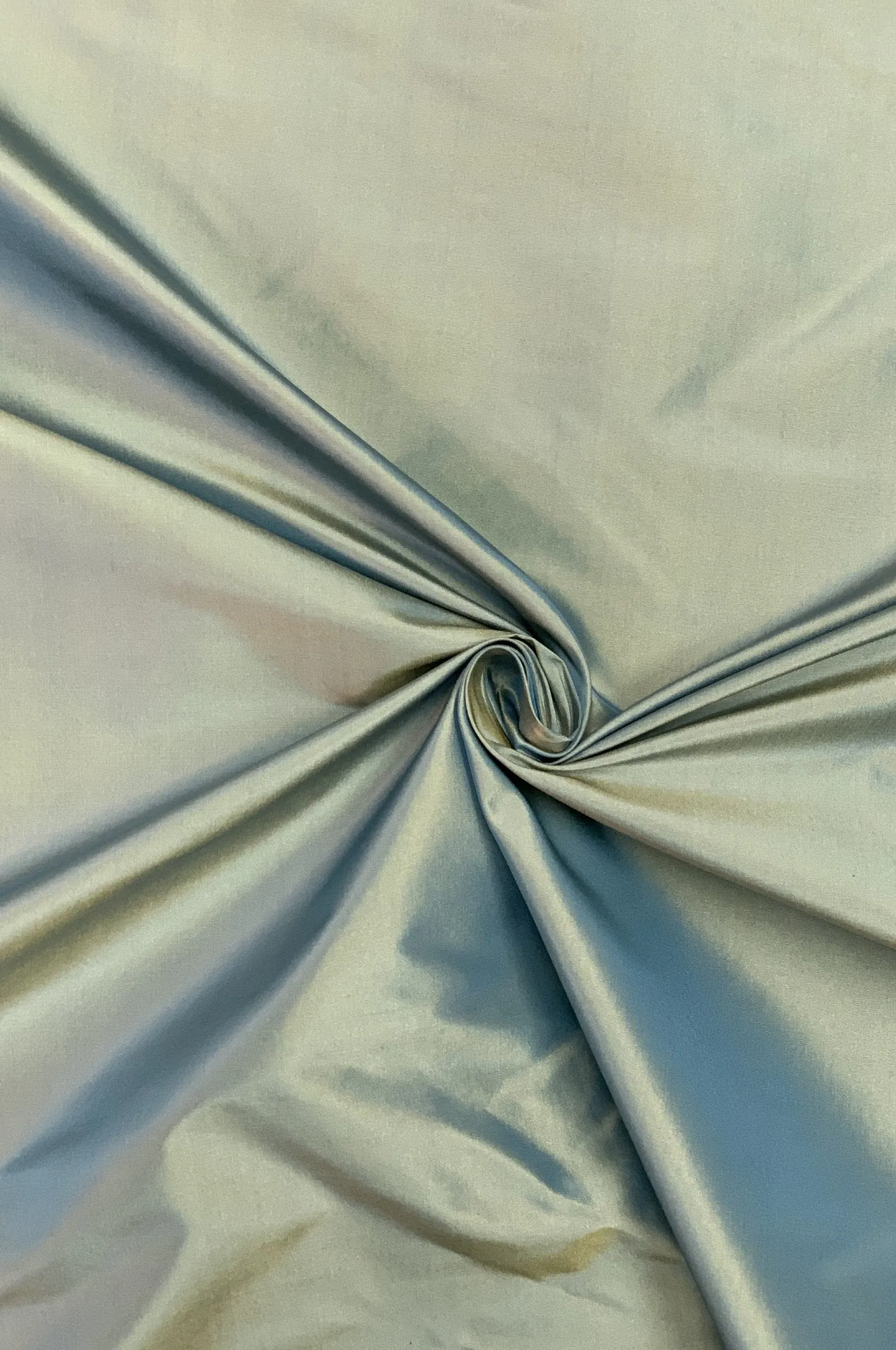 Iridescent Citron Yellow/Azure Blue Taffeta Silk Fabric