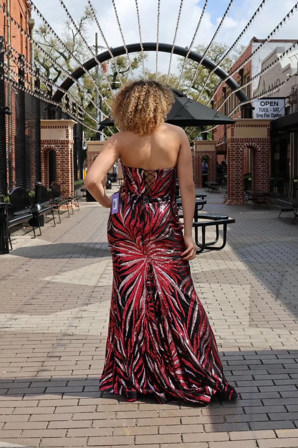 Kloe Strapless Sequin Printed Mermaid Gown