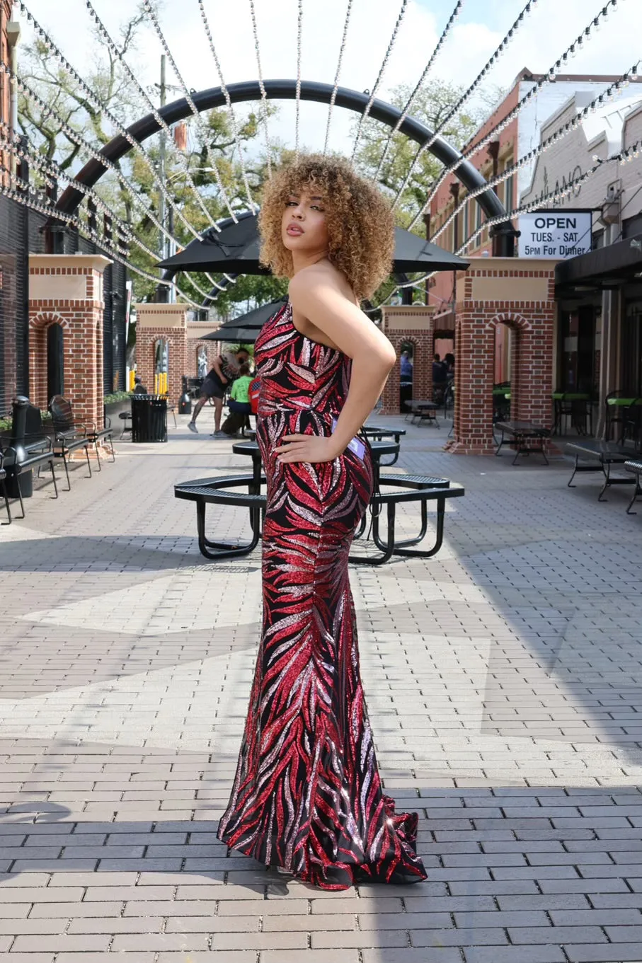 Kloe Strapless Sequin Printed Mermaid Gown