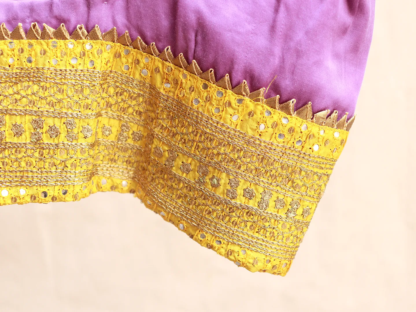 Mauve modal silk, Hand embroidery blouse