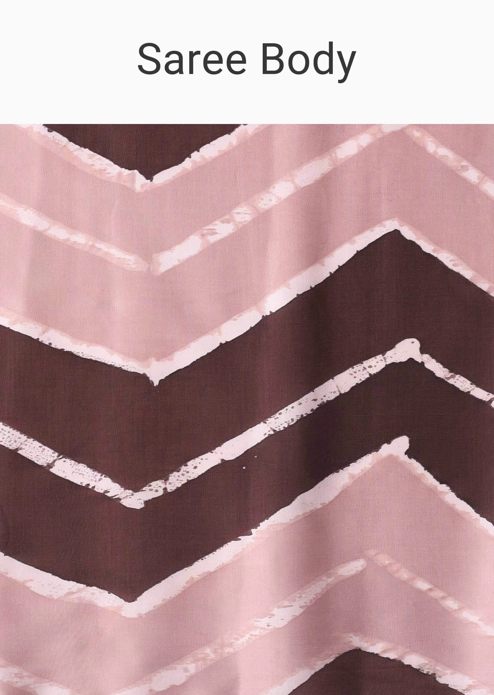 Misty Rose Pink Geometric Print Satin Saree