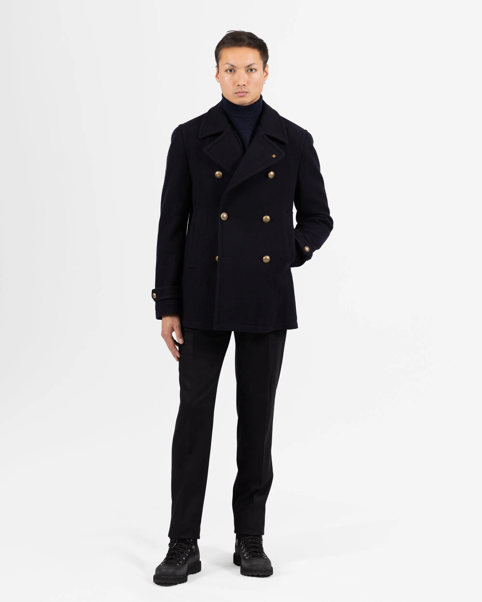 Monaco double-breasted coat - Navy Blue