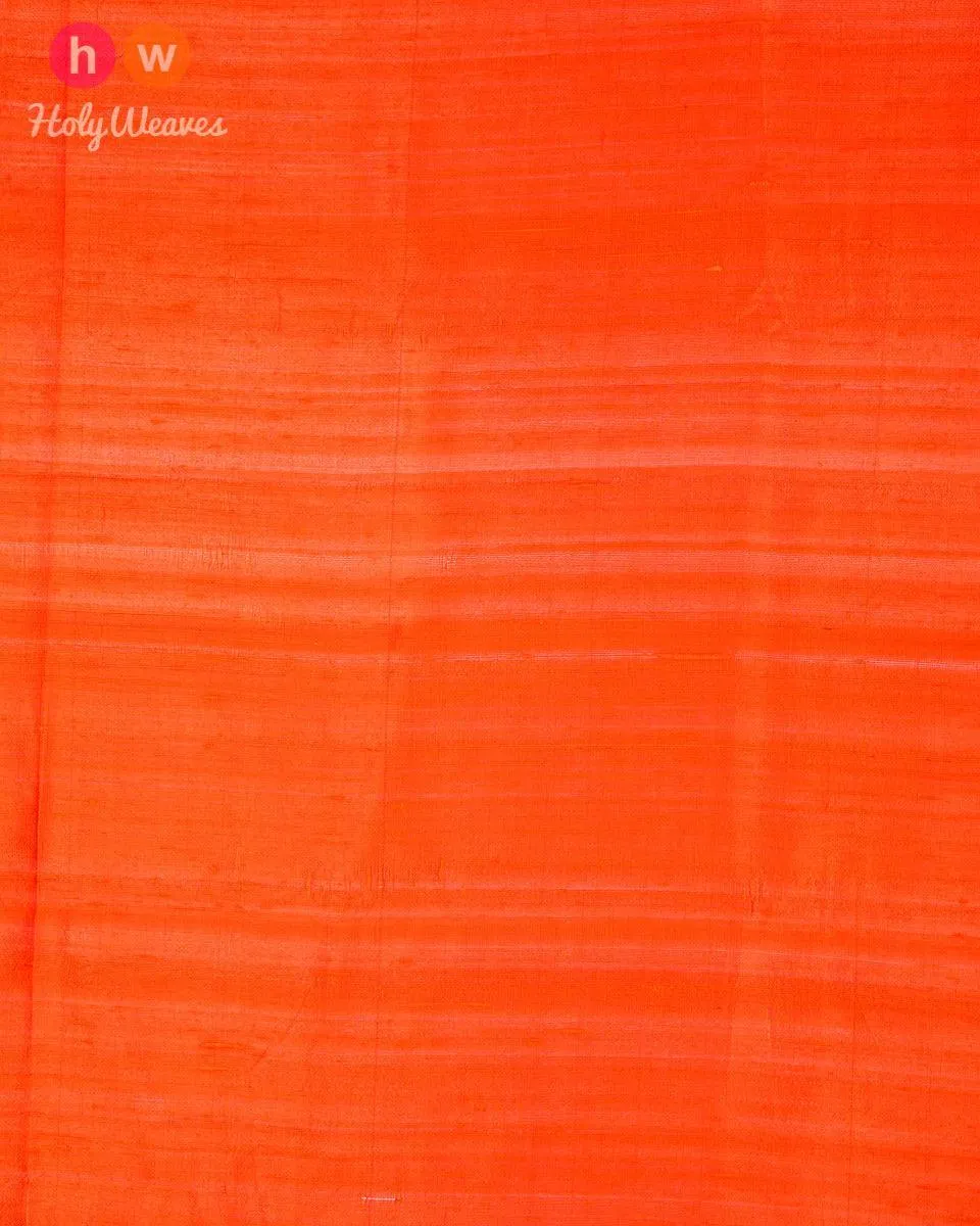 Orange Handwoven Plain Raw Silk Fabric