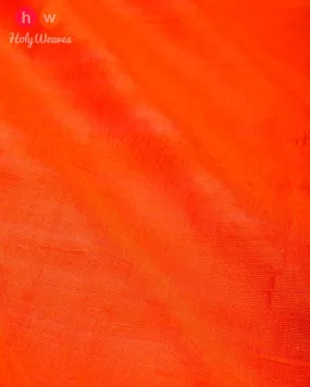 Orange Handwoven Plain Raw Silk Fabric