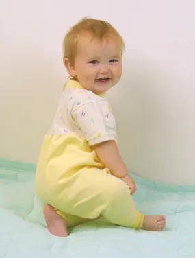 Organic Cotton Zip Crotch Jumpsuits Yellow or Mint