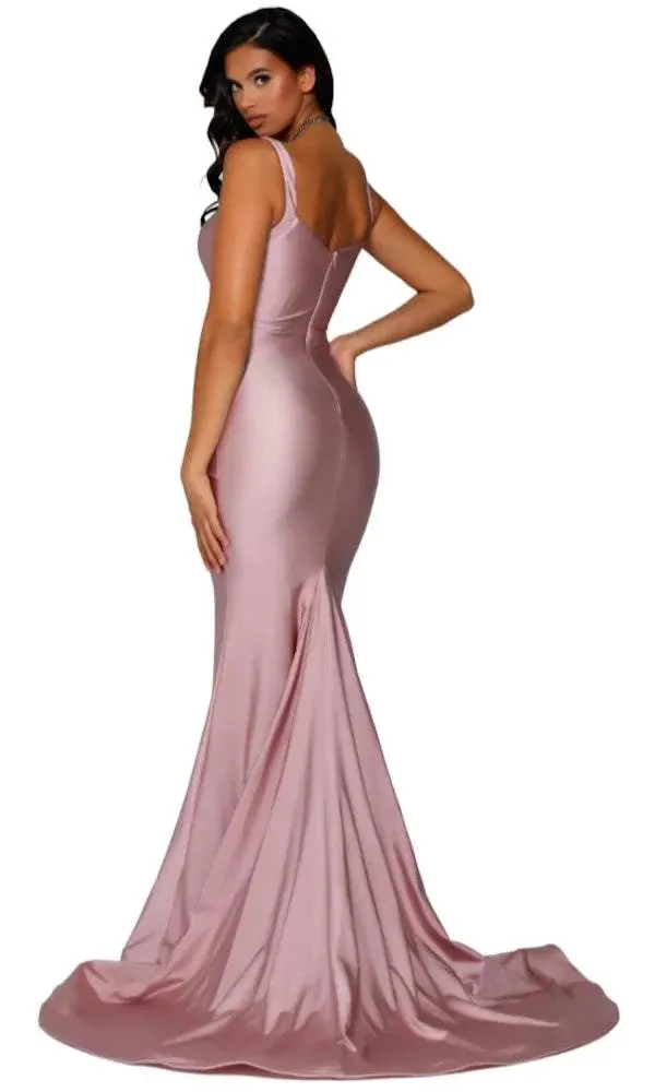 Plain Pink Evening Dress