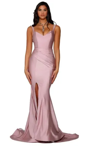 Plain Pink Evening Dress