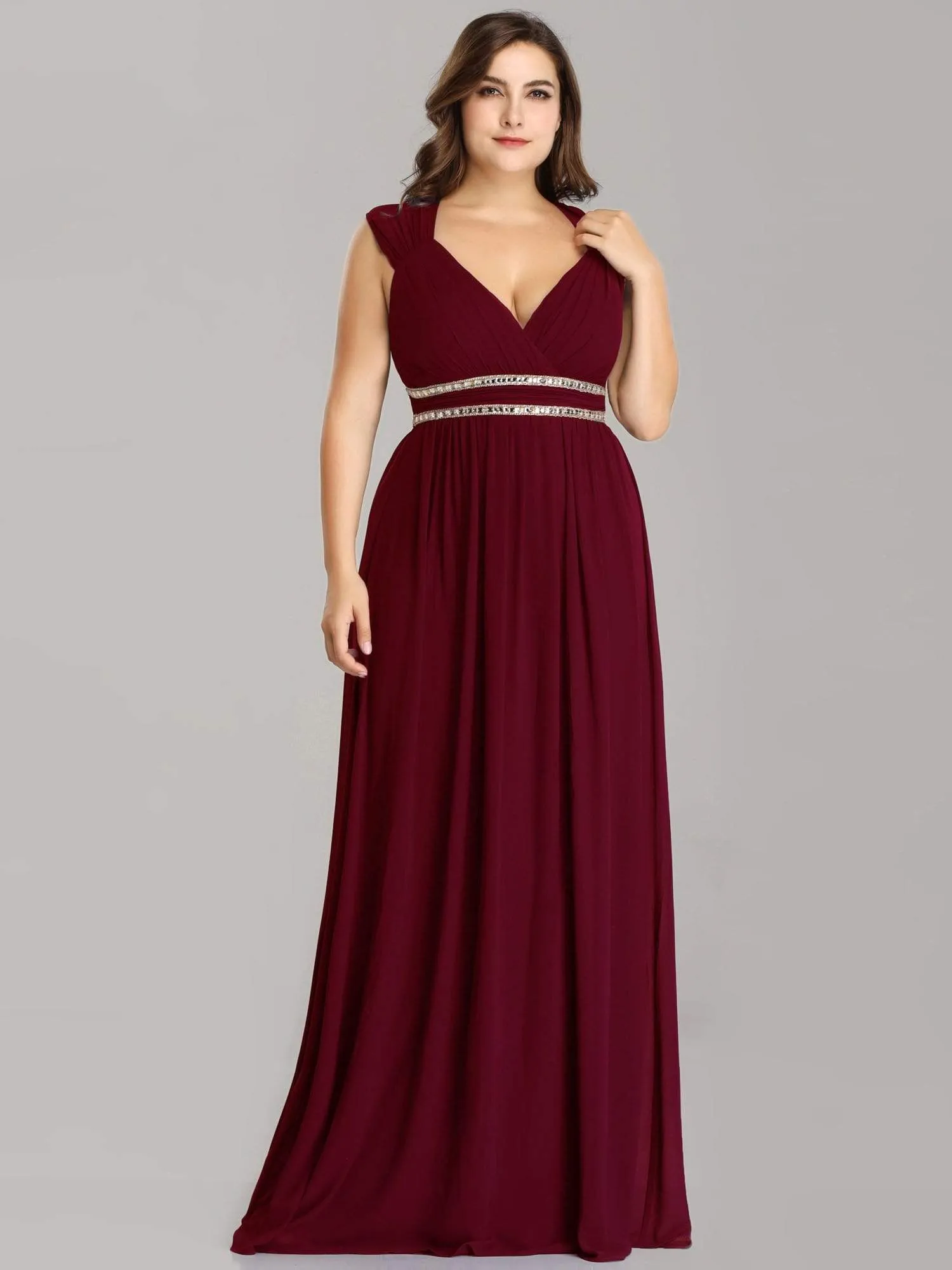 Plus Size Sleeveless Grecian Style formal Evening Dress