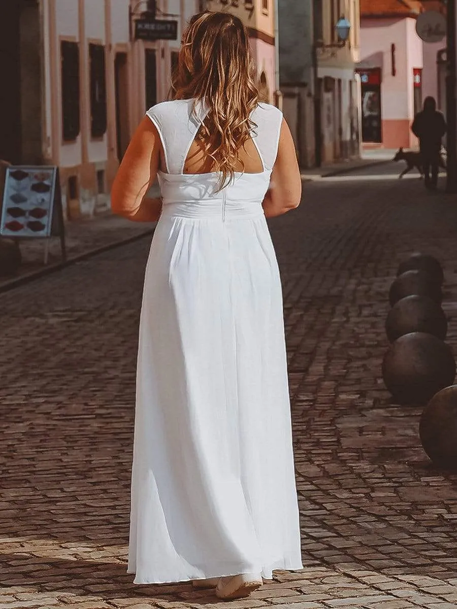 Plus Size Sleeveless Grecian Style formal Evening Dress