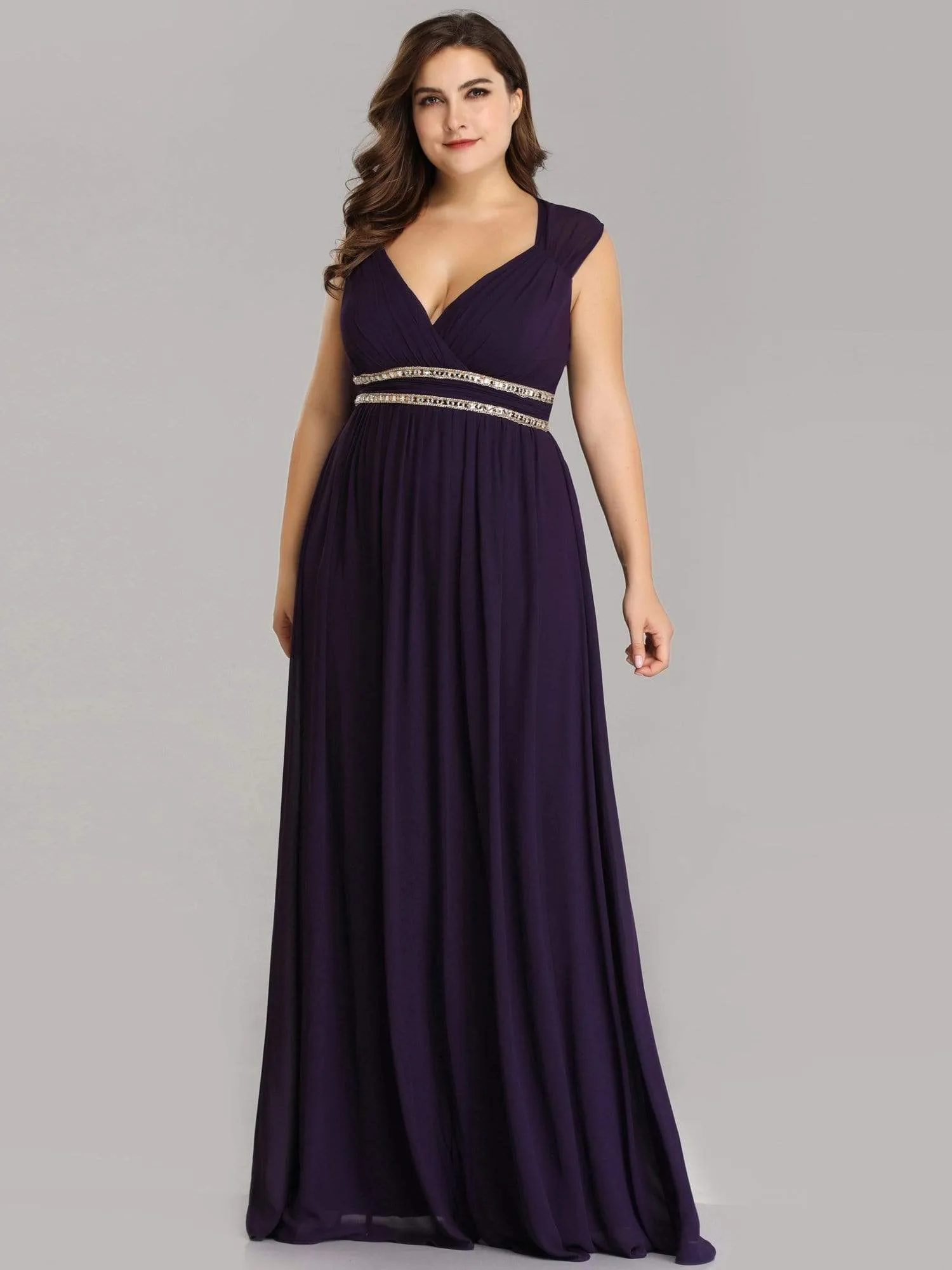 Plus Size Sleeveless Grecian Style formal Evening Dress