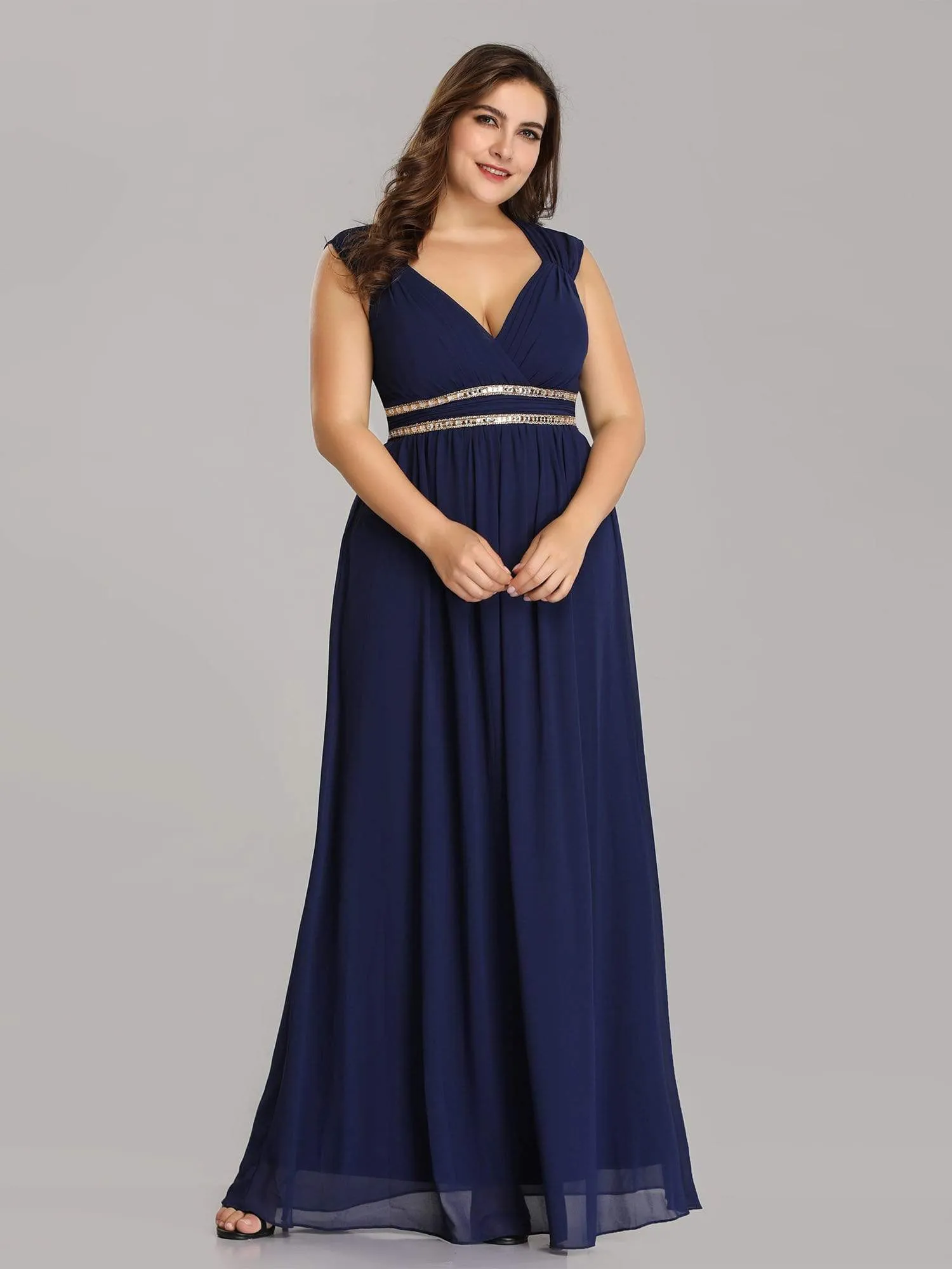 Plus Size Sleeveless Grecian Style formal Evening Dress