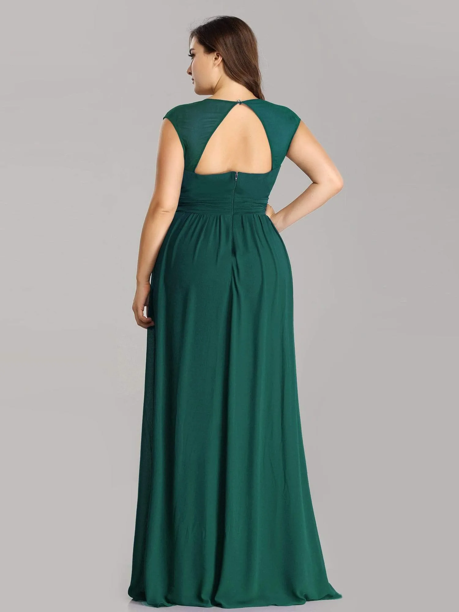 Plus Size Sleeveless Grecian Style formal Evening Dress