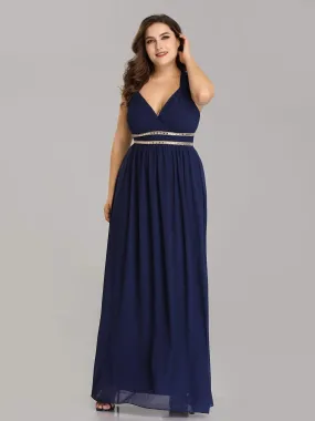 Plus Size Sleeveless Grecian Style formal Evening Dress