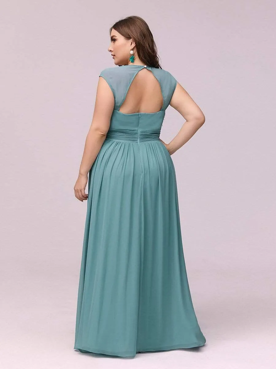 Plus Size Sleeveless Grecian Style formal Evening Dress