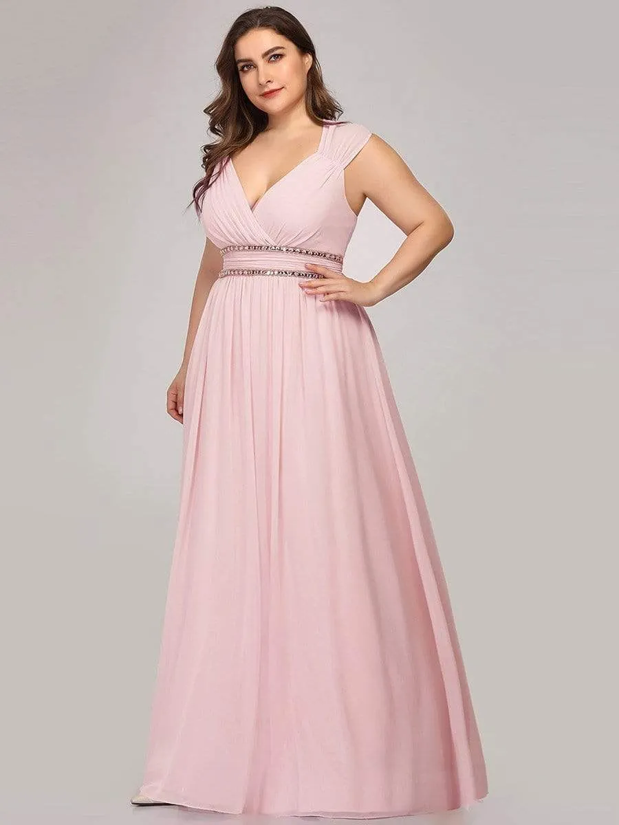 Plus Size Sleeveless Grecian Style formal Evening Dress
