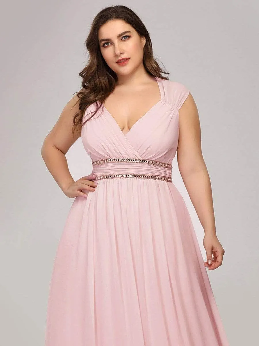 Plus Size Sleeveless Grecian Style formal Evening Dress