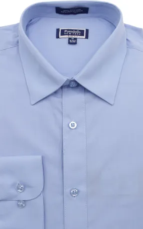 PORTABELLA,SOLID-SPREAD COLLAR-DRESS SHIRTS-S2020-B-BLUE