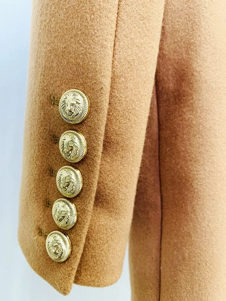Pre Order:  Lion Buttons Double-Breasted Slim Coat