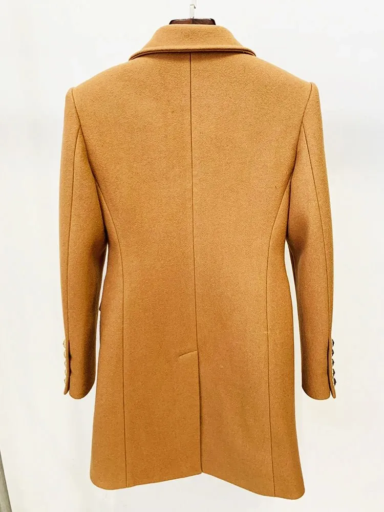 Pre Order:  Lion Buttons Double-Breasted Slim Coat