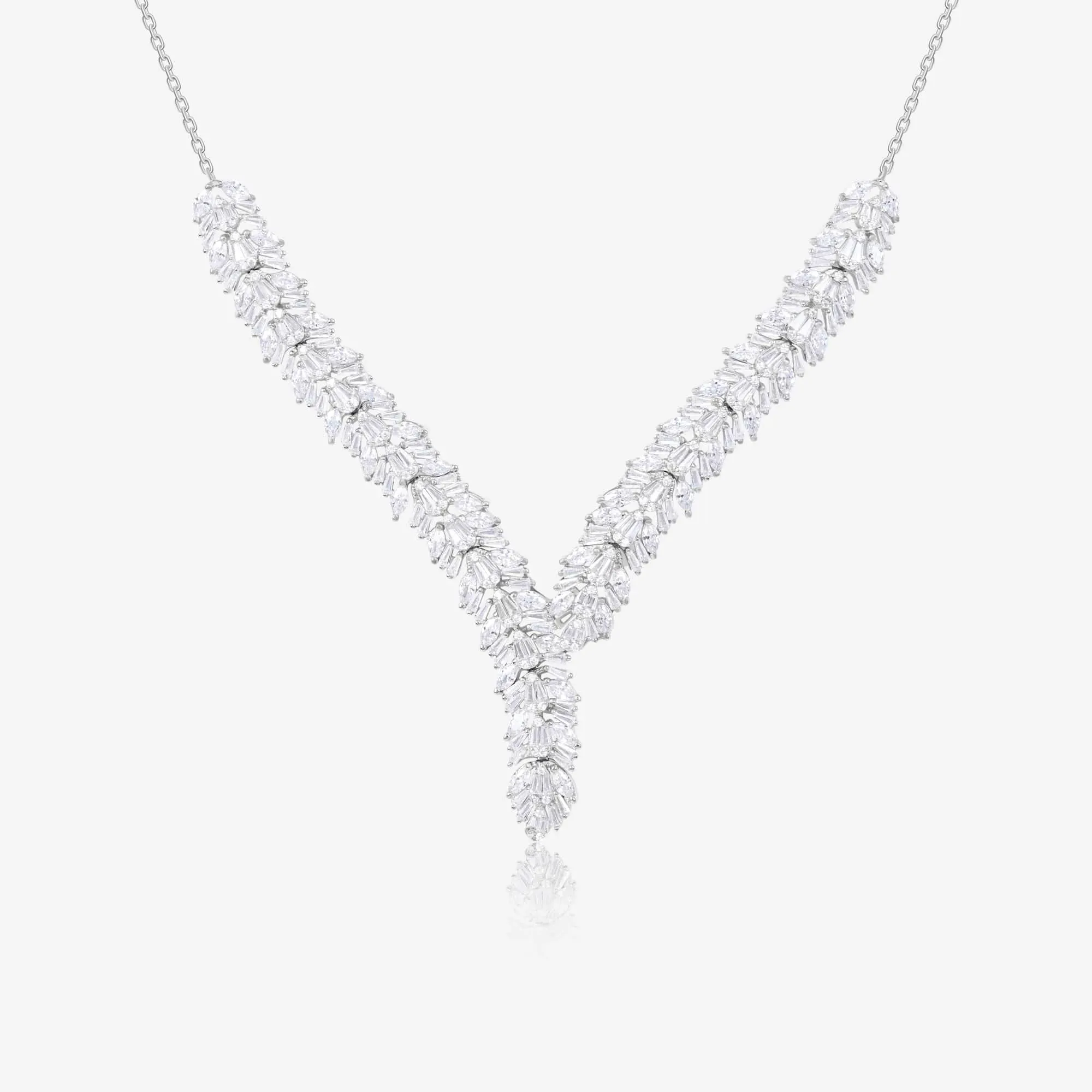 Radiant V-Shape Zircon Necklace Set