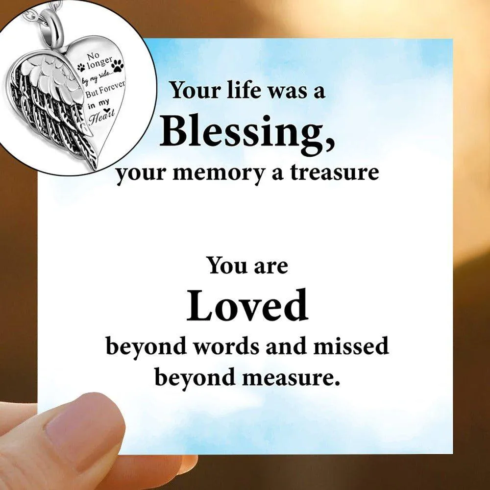 Remembrance Necklace -No Longer By My Side- Pet Keepsake Necklace