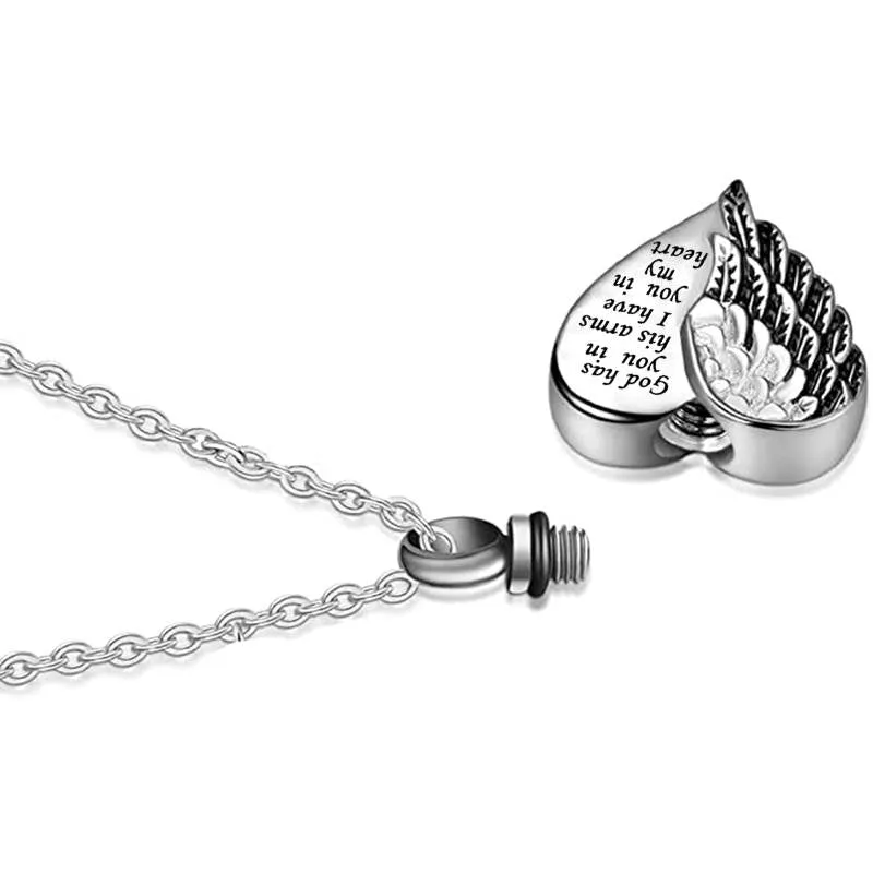 Remembrance Necklace With Wings- Keepsake Necklace